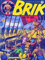 Couverture et extrait de "Brik", série rééditée par Le Coffre à BD en 2009.