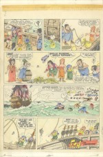 Mise en couleur superposée à l'encre de Chine et au crayon sur papier (50 x 32,5 cm) ; planche finale de "La Belle daurade" (Pif n° 341 en 1975)