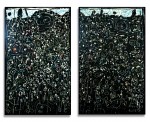 Diptyque « Nuit fleurie » : huile sur toile réalisée par René Moreu, 1992.