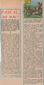 « Pascal, qui es-tu ? » Vaillant n° 637 (28-7-1957).