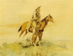 Peinture de Charles Marion Russell : « Cowboy on Horseback, Meditation ».