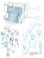 Les Croques, croquis et recherche de personnages.