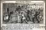 Une école de jeunes filles noires ravagée par une foule blanche en 1834 (illustration parue dans un almanach anti-esclavagiste à New York en 1839).