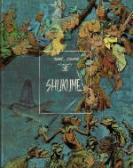 « Shukumeï » version Bédéscope/Glénat en mars 1987 : couverture et première planche redessinée.