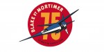 75 ans, ça se fête ! (logo officiel Dargaud et Blake & Mortimer 2021).