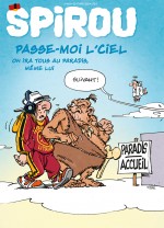 Couverture de Spirou n° 4428 (22 février 2023) et gags repris dans le huitième album (Dupuis 2023).