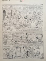 Original d'une planche de « Bec-en-Fer T7 : Bec-en-Fer chez Dracula » réalisée avec Luc Deroubaix et publiée au Lombard (1995).