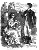 Indiana et Raymon dans la première partie du roman ; dessins de Tony Johannot (réédition Hetzel, 1861).