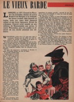 « Le Vieux Barde », nouvelle d'Yves Duval, Tintin n° 26 édition belge (25/06/1958), puis n° 520 de l’édition française (09/10/1958).