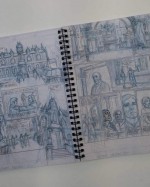 Storyboard et esquisse pour la couverture du tirage de tête (Dufaux/Calderon et Corsaires de la BD 2023)