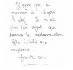 Lettre par laquelle le corbeau revendique son crime, le 16 octobre 1984.