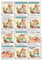 L'interview d'Astérix et Obélix (planche gag - Hachette et Albert-René, 2025).