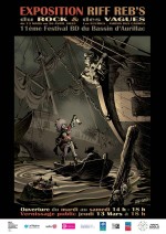 Affiche accompagnant une exposition du Festival BD du Bassin d’Aurillac (mars-avril 2025).