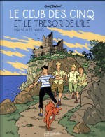 Couverture et extrait pour « Le Club des cinq T1 : Le Club des cinq et le trésor de l'île » (Nataël et Béja, Hachette 2017).