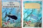 Nouvelle couverture de 1954 : comme pour la plupart des albums, Hergé modifie la maquette des couvertures « Tintin » à partir de 1952, la plupart du temps en adoptant un encadré pour le titre, sous forme de parchemin pour le « Trésor ». À ces nouvelles couvertures correspondent à chaque fois de nouvelles gouaches de mise en couleurs, telle celle du « Trésor de Rackham le Rouge » datée de 1954 (collection particulière).