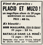 encart annonce 1er recueil P & M, Vaillant n°100
